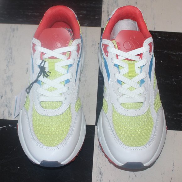 Scotch & Soda Wavy leather Sneakers Neon Green Men's - Picture 7 of 10